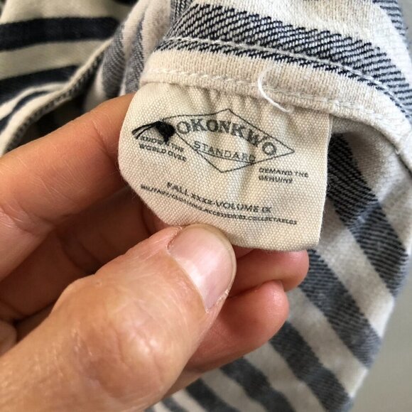 OKONKWO Long Sleeve Striped Button Down Shirt Size 2XL - Picture 8 of 9